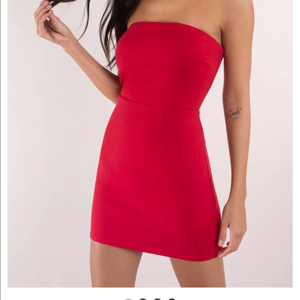 Tobi sexy red strapless minidress